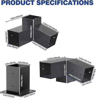 야외 페르고라 하드웨어 키트 4x4 인치 3 차원 기울어진 금속 브래킷